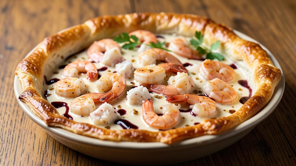 Shrimp and Crab Pot Pie Recipe: Buttery Crust Hugs Luxurious Seafood Filling
