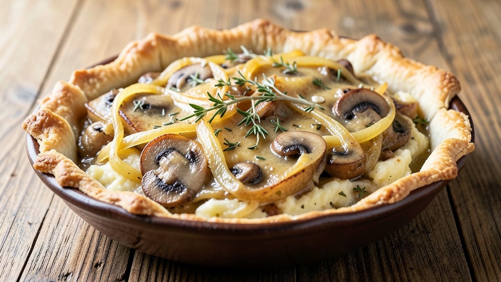 Potato Pot Pie Vegetarian Recipe: Crispy Lattice Top, Creamy Mushroom Gravy