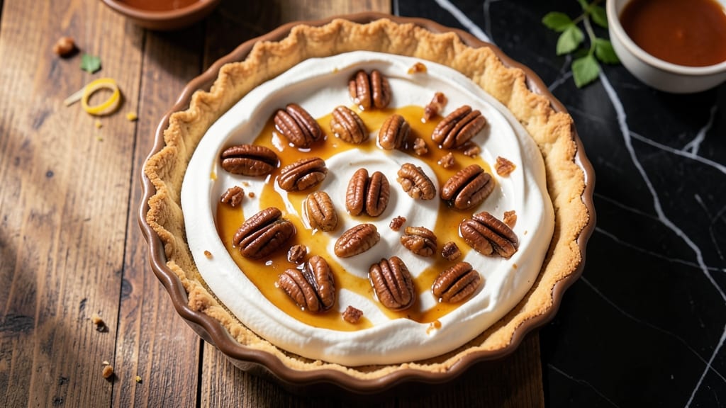Angel Pecan Pie Recipe: Nutty-Caramel Crustless Dream with Bourbon Kick