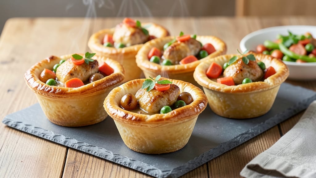 Pot Pie Cups Recipe: Mini Servings of Savory Gravy and Tender Veggies