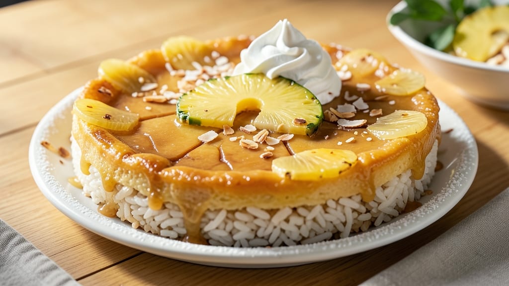 Rice Pie Recipe With Pineapple: Tropical Cream Cheese Swirl Delight