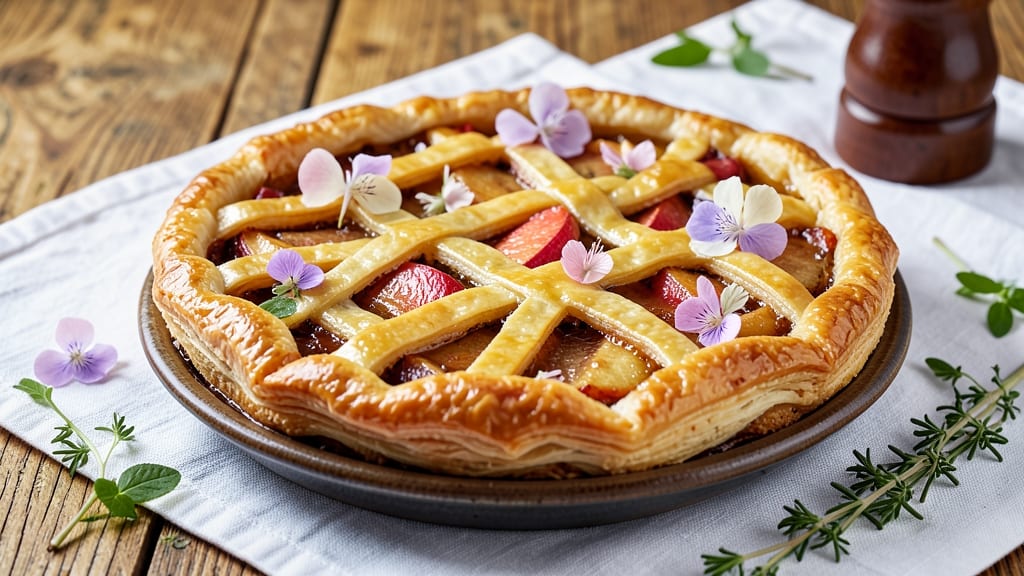 Snapdragon Apple Pie Recipe: Herbal Honey Glaze Over Spiced Lattice