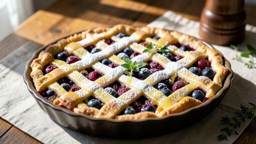 Amish Blueberry Pie Recipe: Rustic Lattice Crust With Bursting Berries