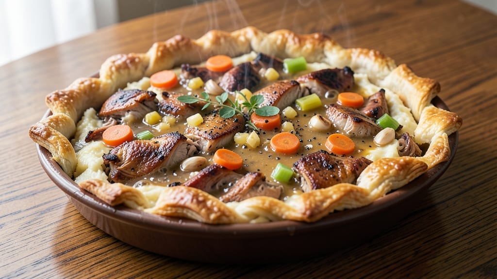 Sloppy Chicken Pot Pie Recipe: Smoky Gravy Hugs Tender Chicken and Veggies