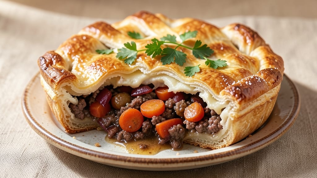 5 Star Meat Pie Recipe: Flaky Crust Hugs Savory Gravy and Tender Meat