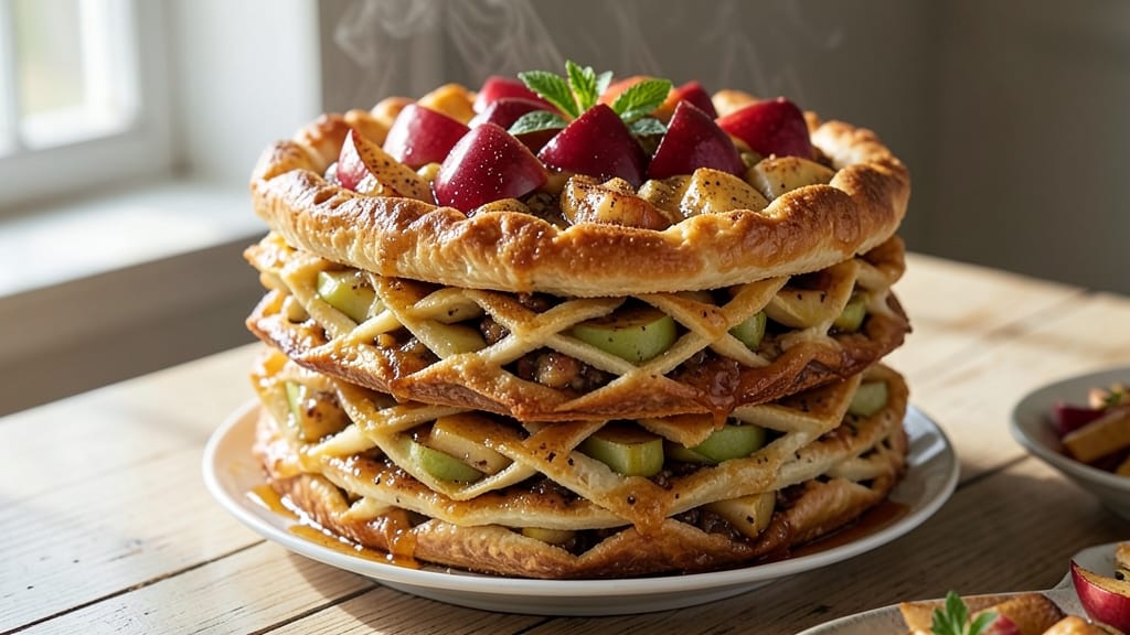 Sky High Apple Pie Recipe: Towering Lattice Crust With Bursting Flavor