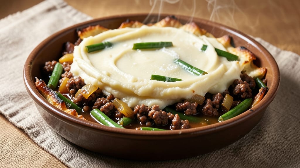Shepherd's Pie Recipe With Ground Beef and Green Beans: Savory Mashed Potato Topping and Vibrant Veggie Twist