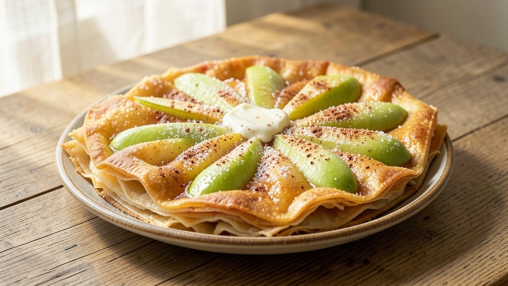 Russian Apple Pie Sharlotka Recipe: Spiced Filling in Crispy Tortilla Cups