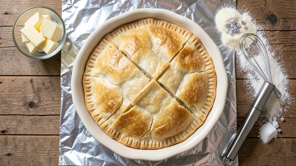 123 Pie Crust Recipe: Cold Butter Secret for Foil-Sealed Crispiness