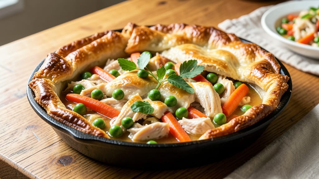 America's Test Kitchen Cast Iron Chicken Pot Pie Recipe: Juicy Chicken and Veggie Filling Sealed in Golden Crust