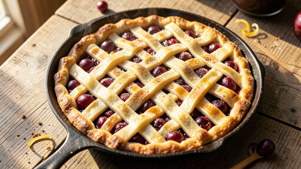 Amish Cherry Pie Recipe: Homestyle Spice-Infused Filling in Flaky Lattice Crust