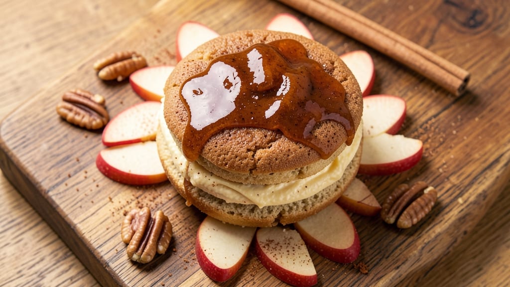 Apple Cider Donut Whoopie Pie Recipe: Spiced Caramel Filling Sandwiched Between Cakey Layers