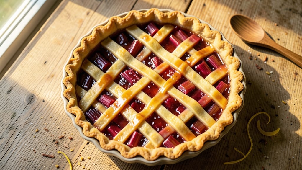10-Inch Rhubarb Pie Recipe: Tart Zing and Buttery Lattice Magic
