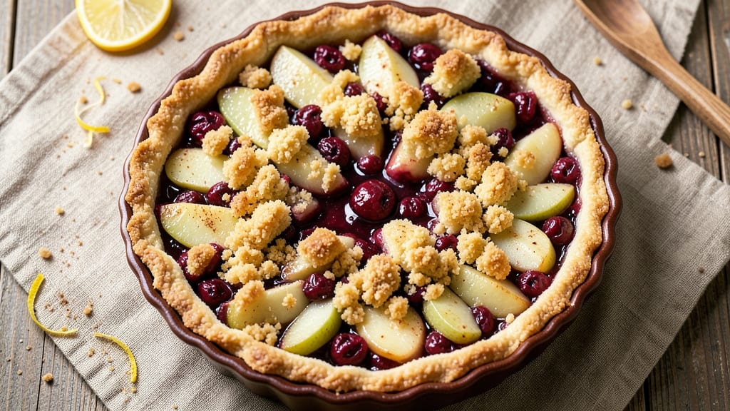 Apple Cranberry Crumb Pie Recipe: Spiced Fruit and Buttery Crunch in One Dish