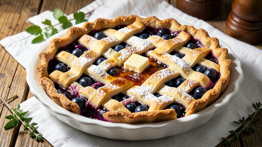 5-Star Blueberry Pie Recipe: Deep Purple Swirls and Buttery Lattice Crunch