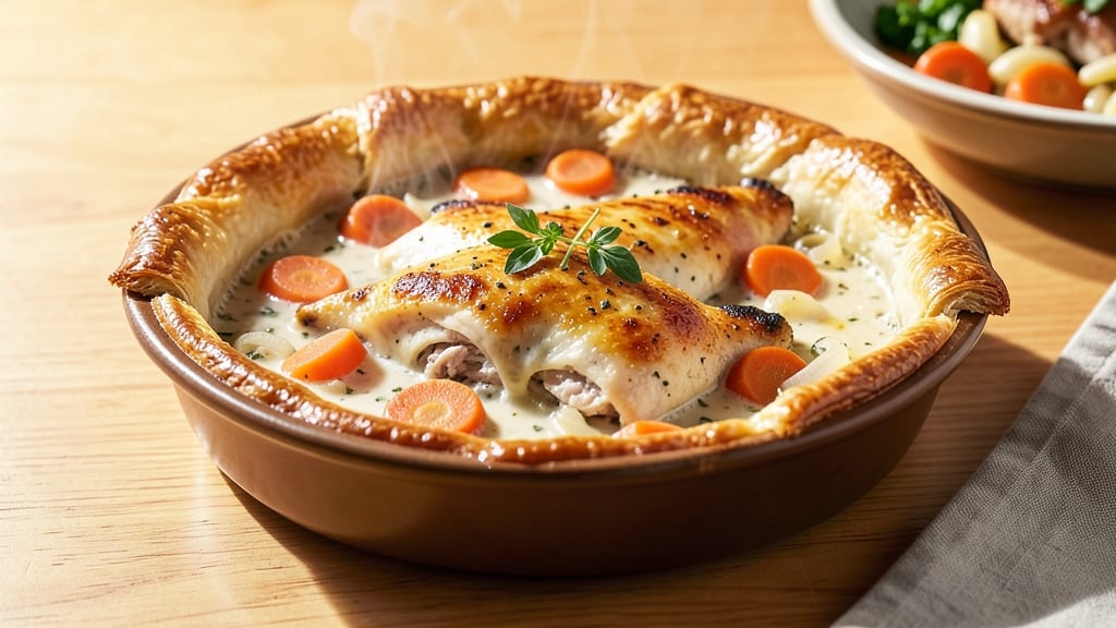 Roast Chicken Pot Pie Recipe: Flaky Lattice Crust With Shredded Chicken Filling