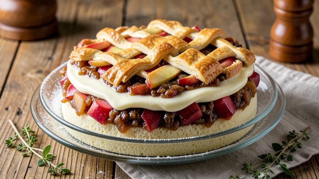 White Cake Mix and Apple Pie Filling Recipe: Apple Pie Cheesecake Bars With Lattice Top