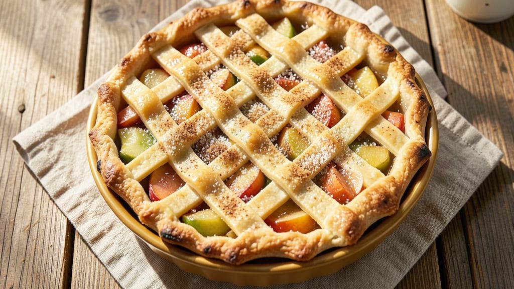 Regular Apple Pie Recipe: Classic Lattice Crust With Foil-Sealed Yolk Magic