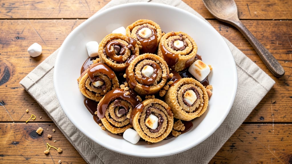 Rice Krispie S'mores Pinwheels Recipe: Gooey Marshmallow and Chocolate Swirls