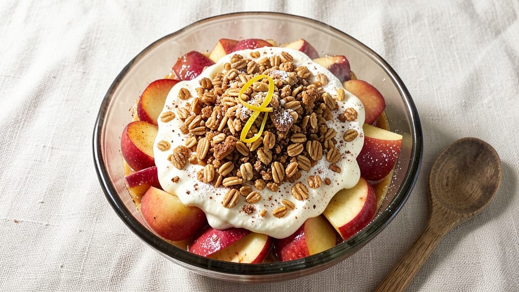 Apple Crisp Recipe With Pie Filling and Oatmeal: Warm Spice Crunch Over Melting Fruit