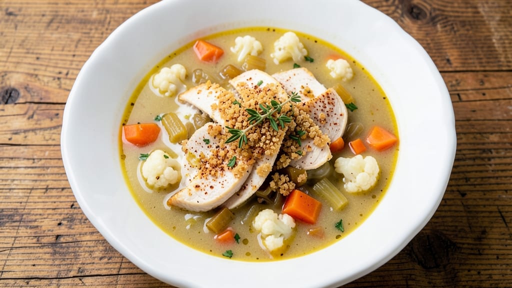 Skinny Chicken Pot Pie Soup Recipe: Lightened-Up Comfort With Half the Calories