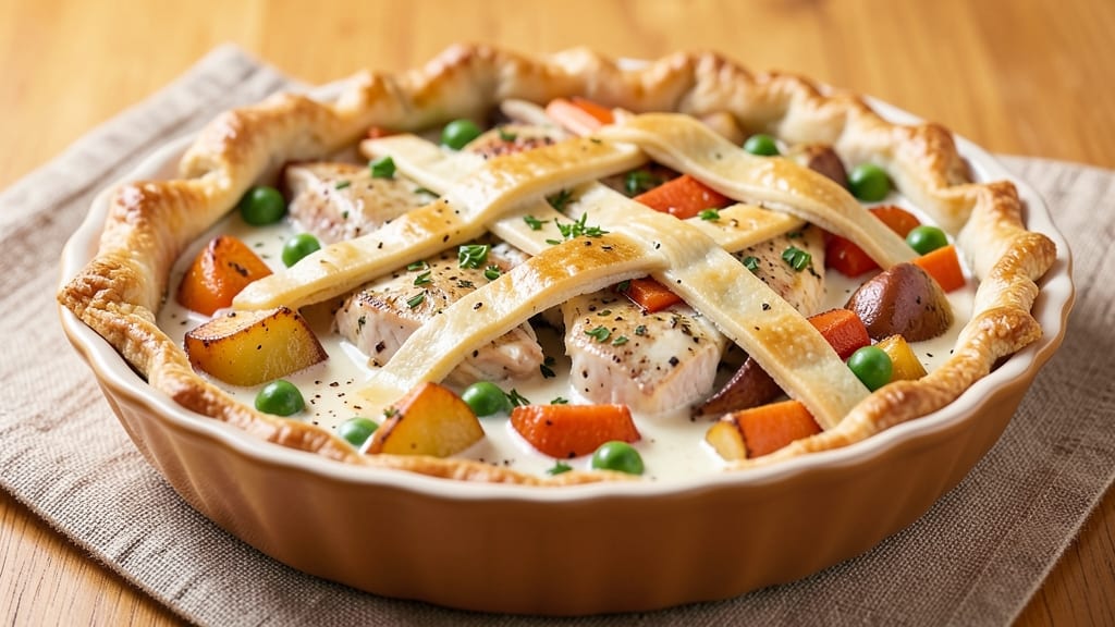 Chicken Pot Pie Recipe With White Wine: Savory Gravy and Flaky Lattice Crust Harmony