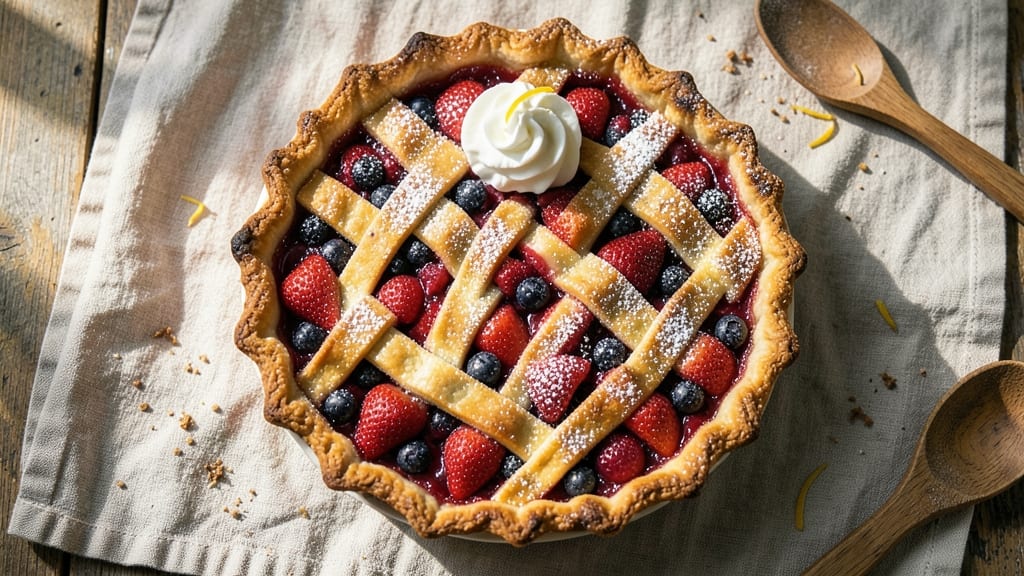 American Berry Pie Recipe: Summer Fruit Filling in Flaky Lattice Crust