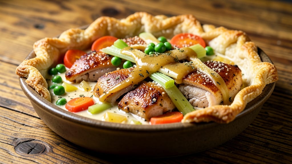 Pub Style Chicken Pot Pie Recipe: Creamy Gravy and Flaky Lattice Crust